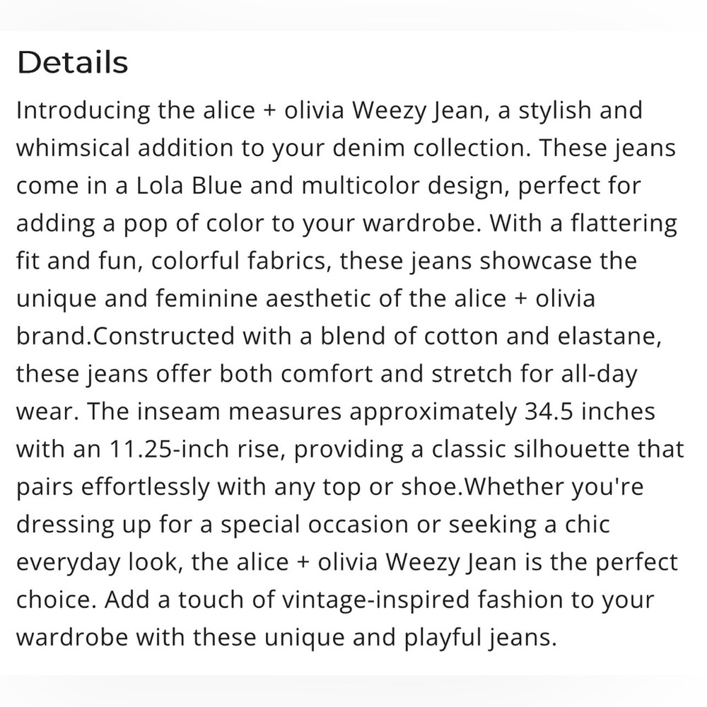 Alice + Olivia Weezy Mixed Media High Rise Wide Leg Jeans - Picture 7 of 9